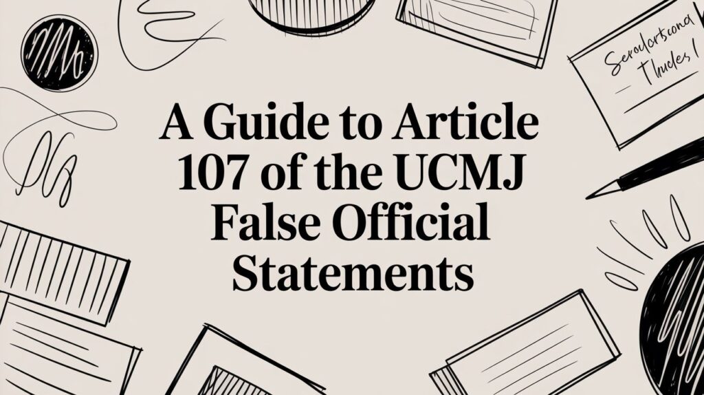 A Guide to Article 107 of the UCMJ False Official Statements 4 Guide to Article 107 of the UCMJ False Official Statements