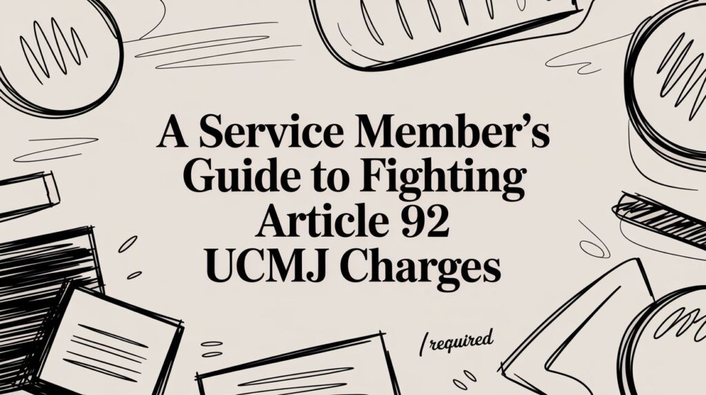 service member’s guide to fighting article 92 ucmj charges