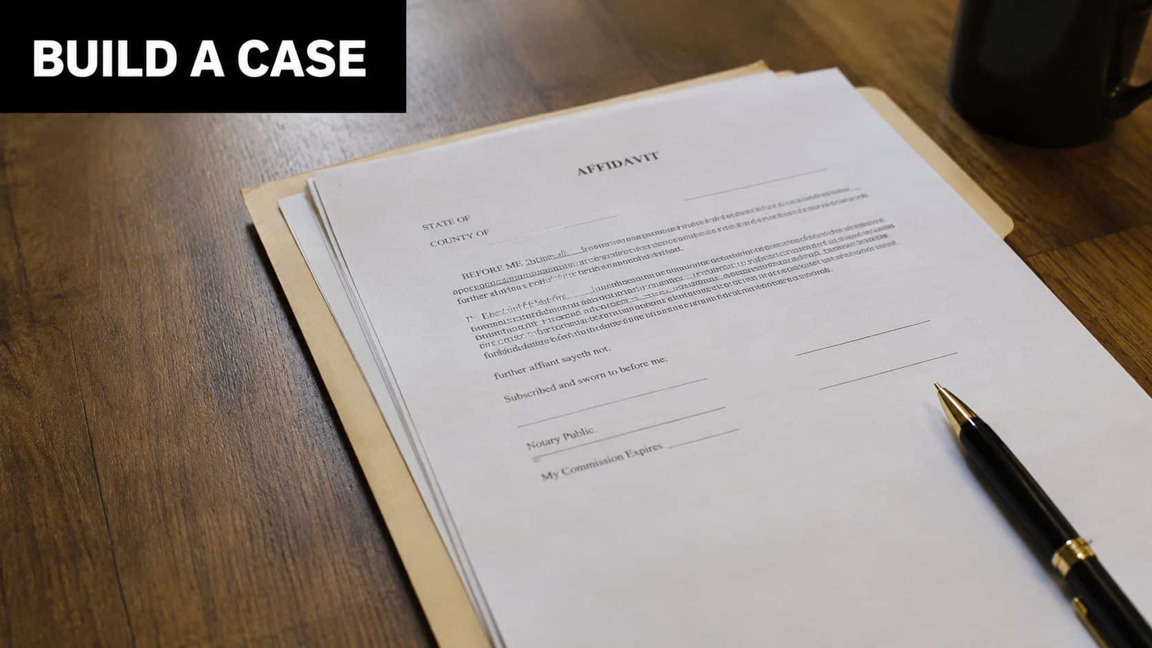 Should I Hire a Civilian Military Defense Lawyer Before Talking to CID? 2 A legal affidavit document with a pen on a desk to help build a legal case.
