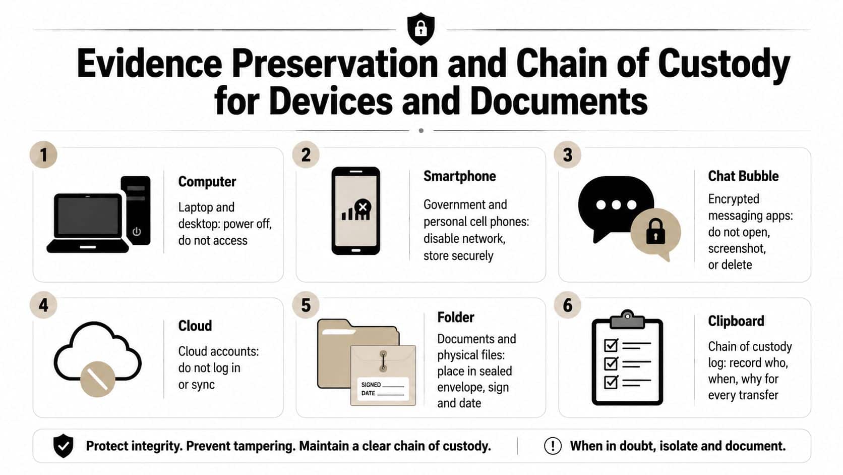 How to Handle Confidential Information in a Military 3 A guide on evidence preservation and chain of custody for digital devices and physical documents.