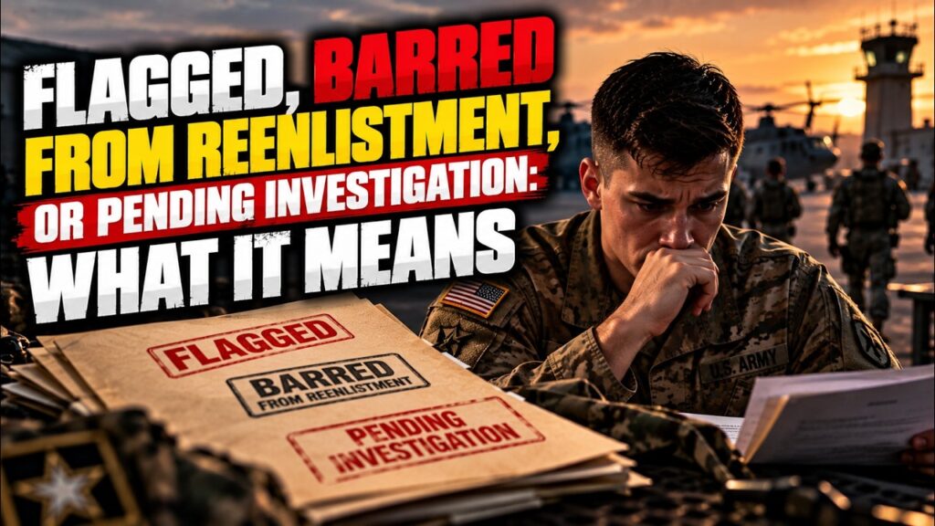 Flagged, Barred From Reenlistment, or Pending Investigation: What It Means 1 Flagged, Barred From Reenlistment, or Pending Investigation: What It Means